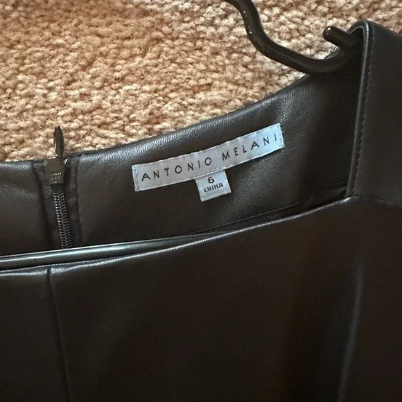 ANTONIO MELANI Luxury Collection Black Leather Dress - Picture 4 of 5